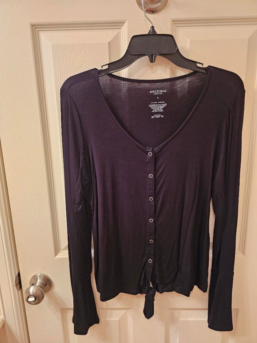 NWOT Arizona Large Black Button Up Blouse